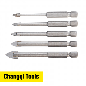 5pcs Glass Drill Set - Hexagonal Handle